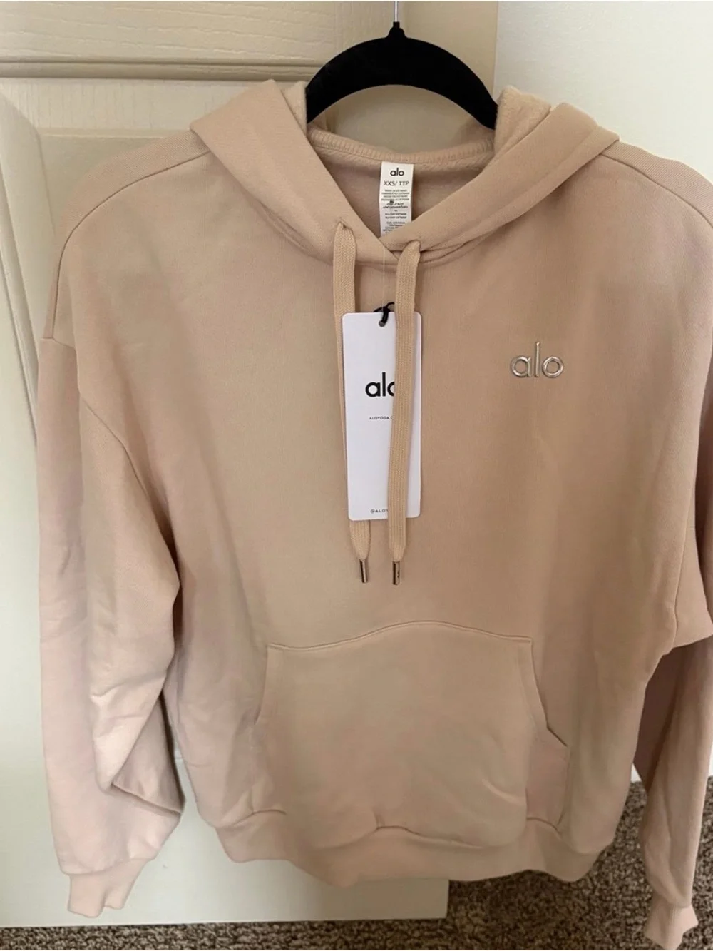 ALO Yoga Cream Drawstring Hoodie